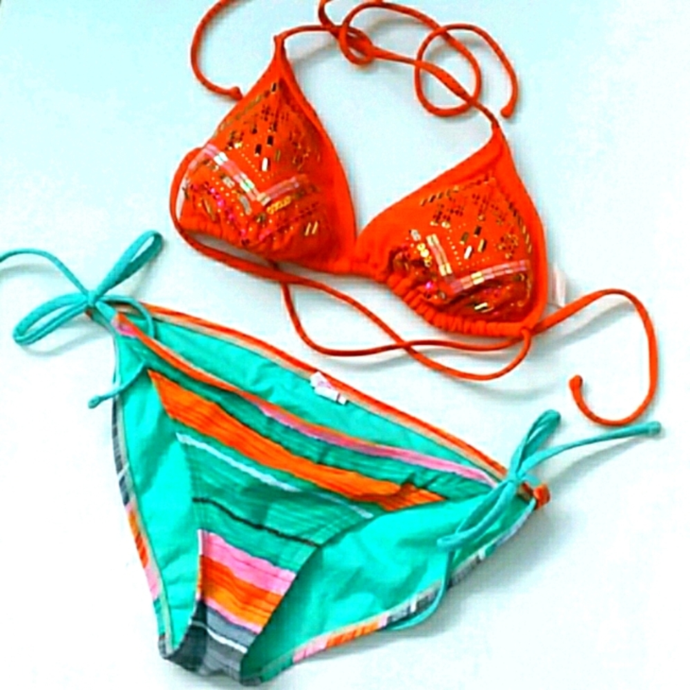 Orange blingy bikini